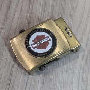 Men's Harley-Davidson Brass Gold Military Belt Buckle Slide Closure